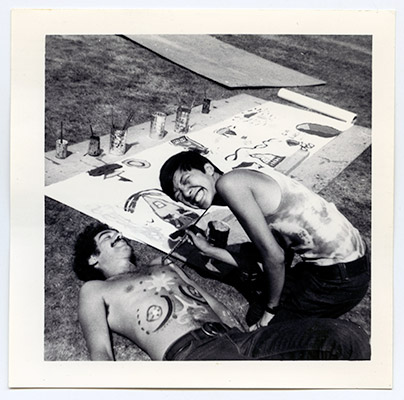 Paul Wong painting 'Bruce', Stadium Gallery, 1971, Courtesy of Paul Wong