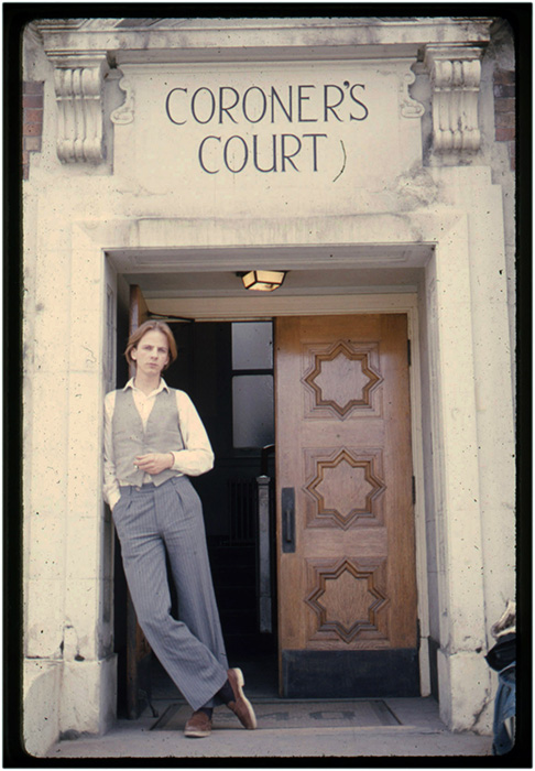 Kenneth Fletcher at the Coroners Office, 240 East Cordova Street, Vancouver, 1976, Courtesy of Paul Wong