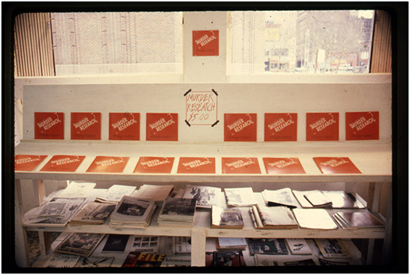 Murder Research book launch at Printed Matter, NYC, 1980, Courtesy of Paul Wong