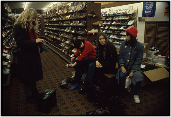 Carol Hackett, Jeanette Reinhardt, Annastacia McDonald and Deborah Fong, 8th avenue, NYC, 1980, Courtesy of Paul Wong